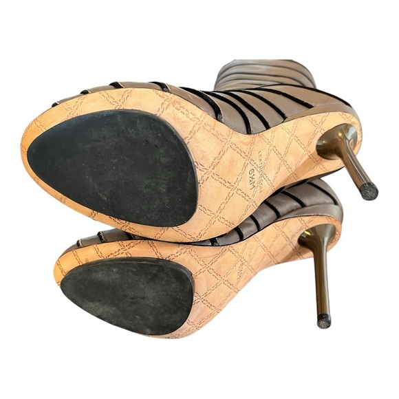 EUC!! L.A.M.B. Taupe Stiletto Knee High Boots, Size 6.5 - Picture 9 of 15